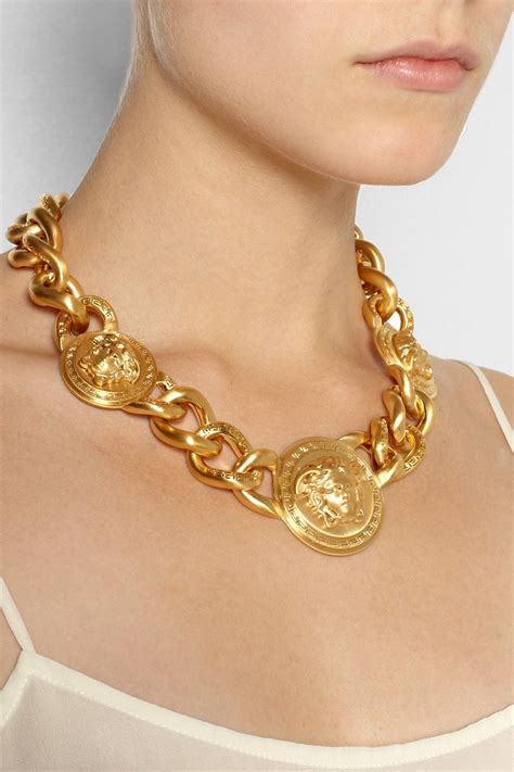 versace gold medusa pendant necklace|Versace Medusa necklace women.